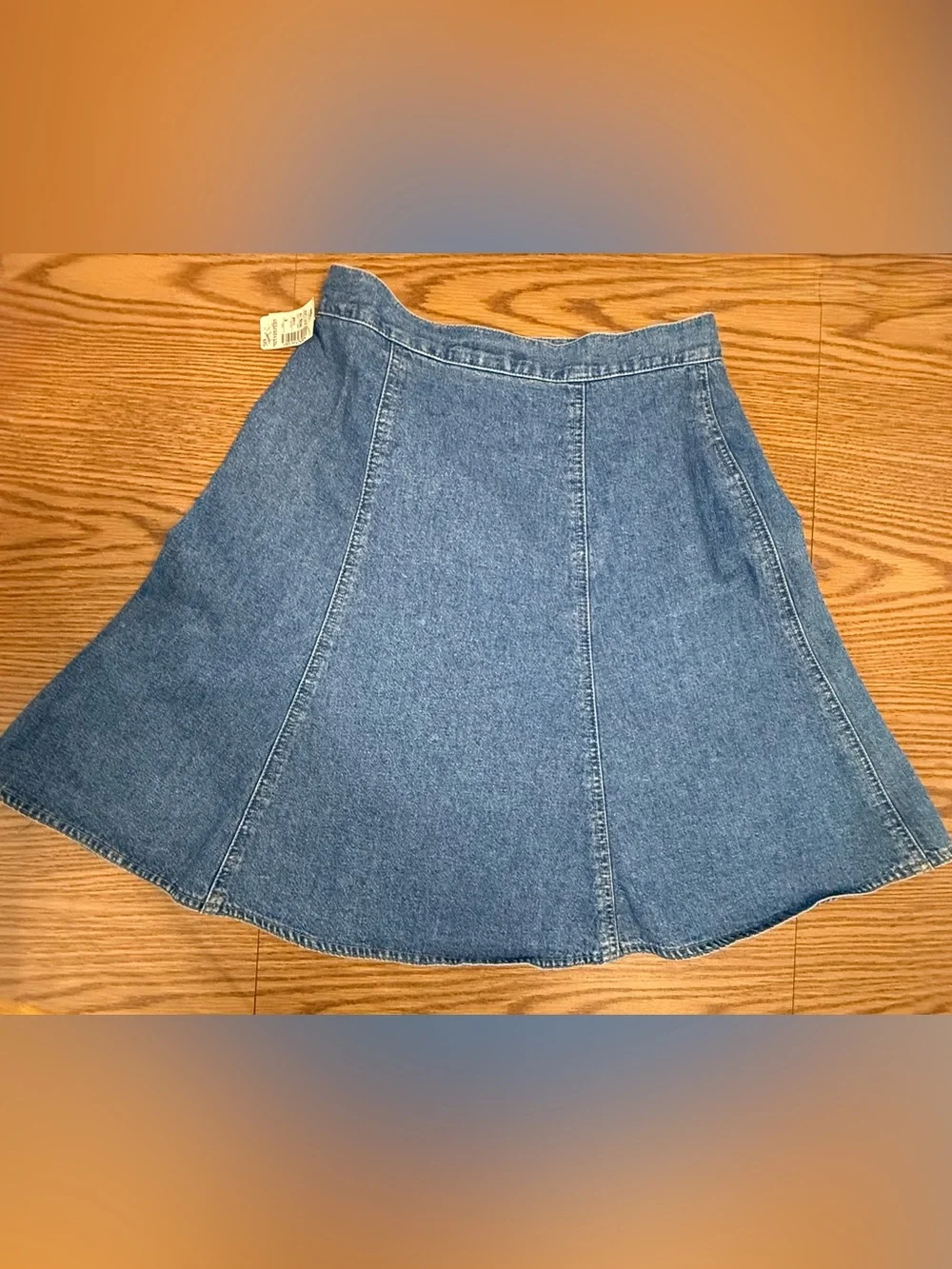 LizWear Wrap Denim Mini Flare Skirt, NWT, Cute Buckle Details